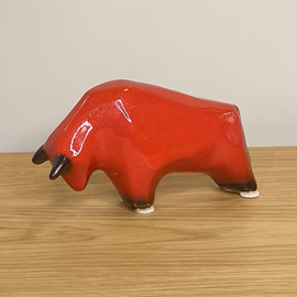 BYK ceramiczny kanciasty mały czerwony