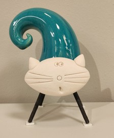 Kot ceramiczny mały turkusowy