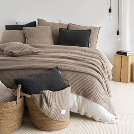 Narzuta MOYHA Wełniny Splot beżowa