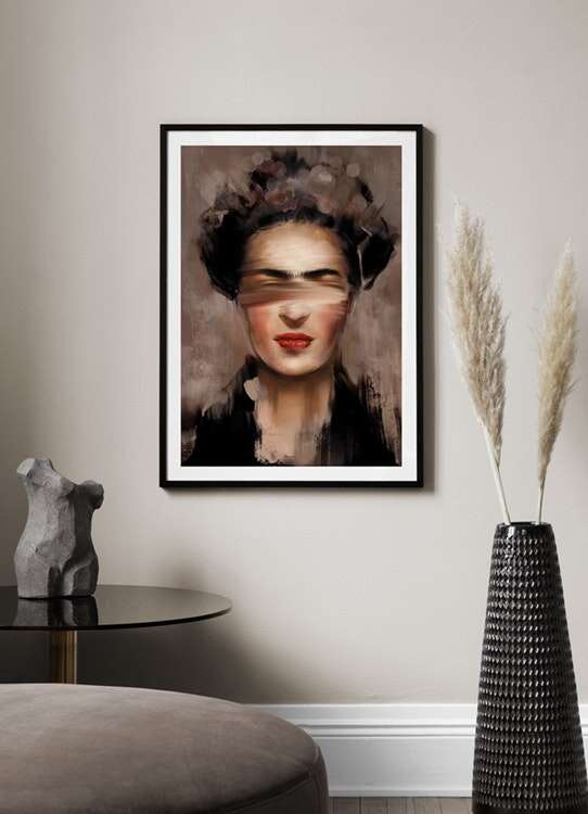 Plakat Frida KAHLO brąz