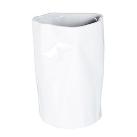 Wazon POGIĘTY średni biały