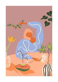 Plakat kobieta florystka