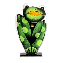 ŻABA szklana zielona wysoka