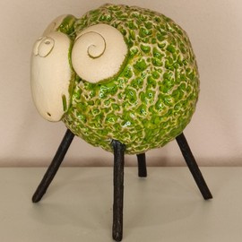 BARANEK ceramiczny KULKA zielony mały