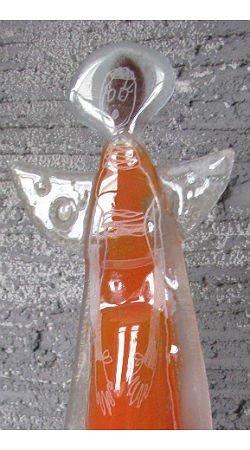 ANIOŁ szklany pomarańczowy ŁośDESIGN