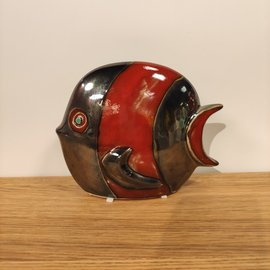 RYBA ceramiczna Paletka czerwone pasy mini