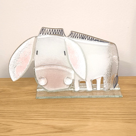 OSIOŁEK szklany biały