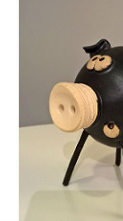 Świńka ceramiczna czarna