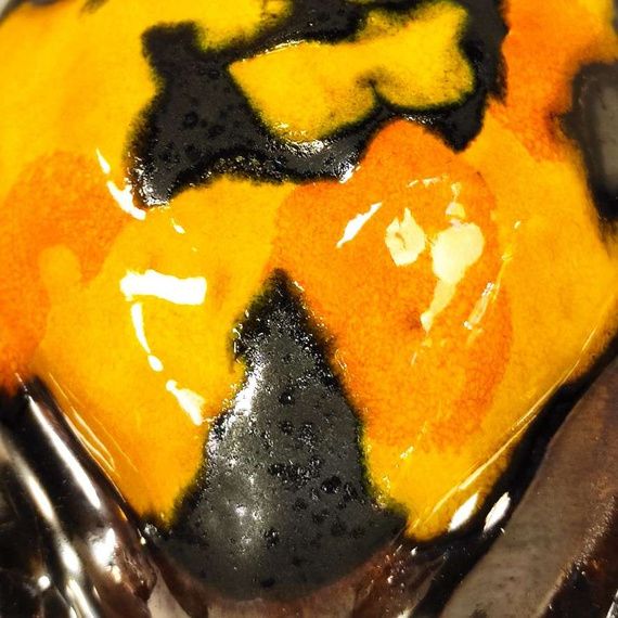 ŻABA ceramiczna żółto-metaliczna