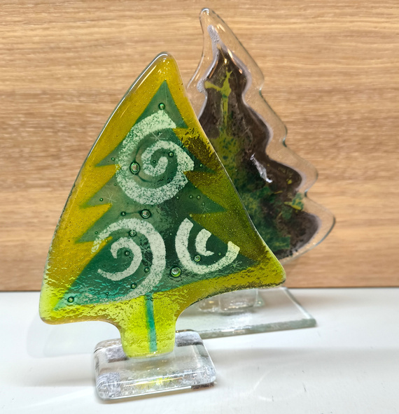 CHOINKA zielona szklana mini