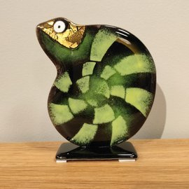 KAMELEON szklany zielony mały