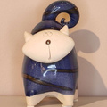  Kot ceramiczny pękaty ciemno-niebieski