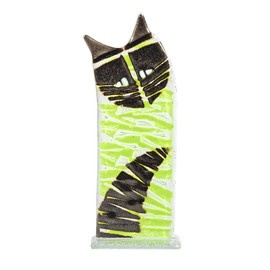 KOT szklany zielono-czarny mały