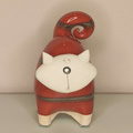 Kot ceramiczny pękaty czerwony