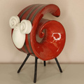 BARANEK kręcony ceramiczny czerwony duży