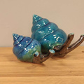 Ślimak ceramiczny mały turkusowy pion