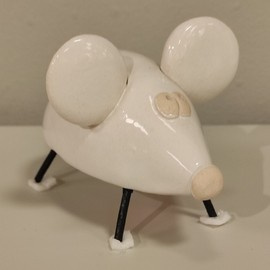 MYSZ ceramiczna biała mini