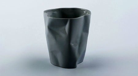 kubek POGIĘTY duży biały