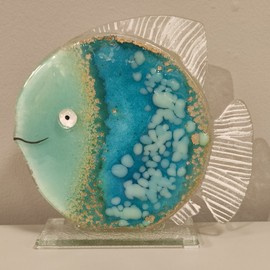 Ryba szklana Niebieska mała