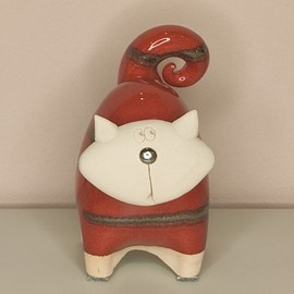Kot ceramiczny pękaty czerwony