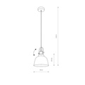 Lampa wisząca AMALFI srebrna smoked M