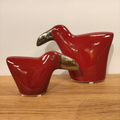 TUKAN ceramiczny czerwony mały