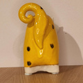 Kot ceramiczny pękaty żółty w kropki