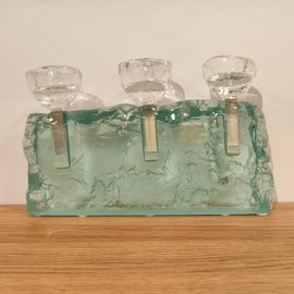 ŚWIECZNIK szklany przeżroczysty potrójny