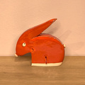 Zając ceramiczny czerwony