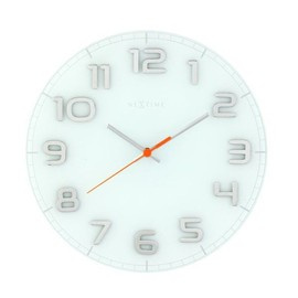 Zegar Nextime Classy Round biały/srebrny