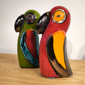 Papuga ceramiczna czerwona mała