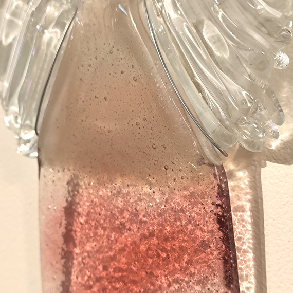 ANIOŁ szklany różowy wiszący ŁośDESIGN